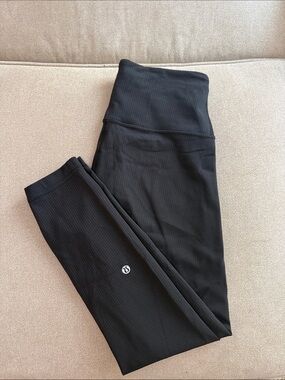 lululemon athletica Black Ribbed High-Rise Leggings